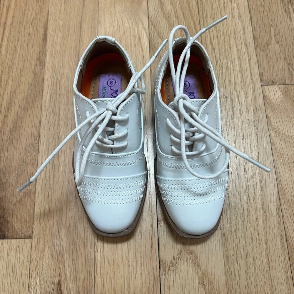 Jodano Collection Boys' White Triple Stitch‎ Dress Shoes 8